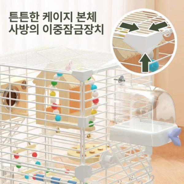 럭셔리 대형 빌라 원목 이동식 새장 프리미엄 디자인 세트 추천 캣타워 구매 새장-화이트-단일스탠드막대그네식기포함 새장-화이트-단일스탠드막대그네식기포함 M-중형 - 상세 이미지 4