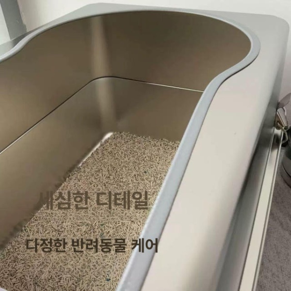 프리미엄 스테인리스 초대형 고양이 화장실 대형 모래통 뚜껑 15cm 높이 60x40cm 스테인리스 뚜껑 15cm 높이 60x40 - 상세 이미지 3