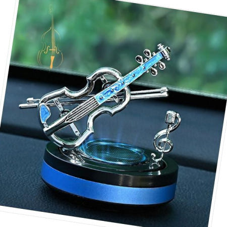 POI_204 실내방향제 뮤지컬 바이올린 태양열 회전 방향제 D24