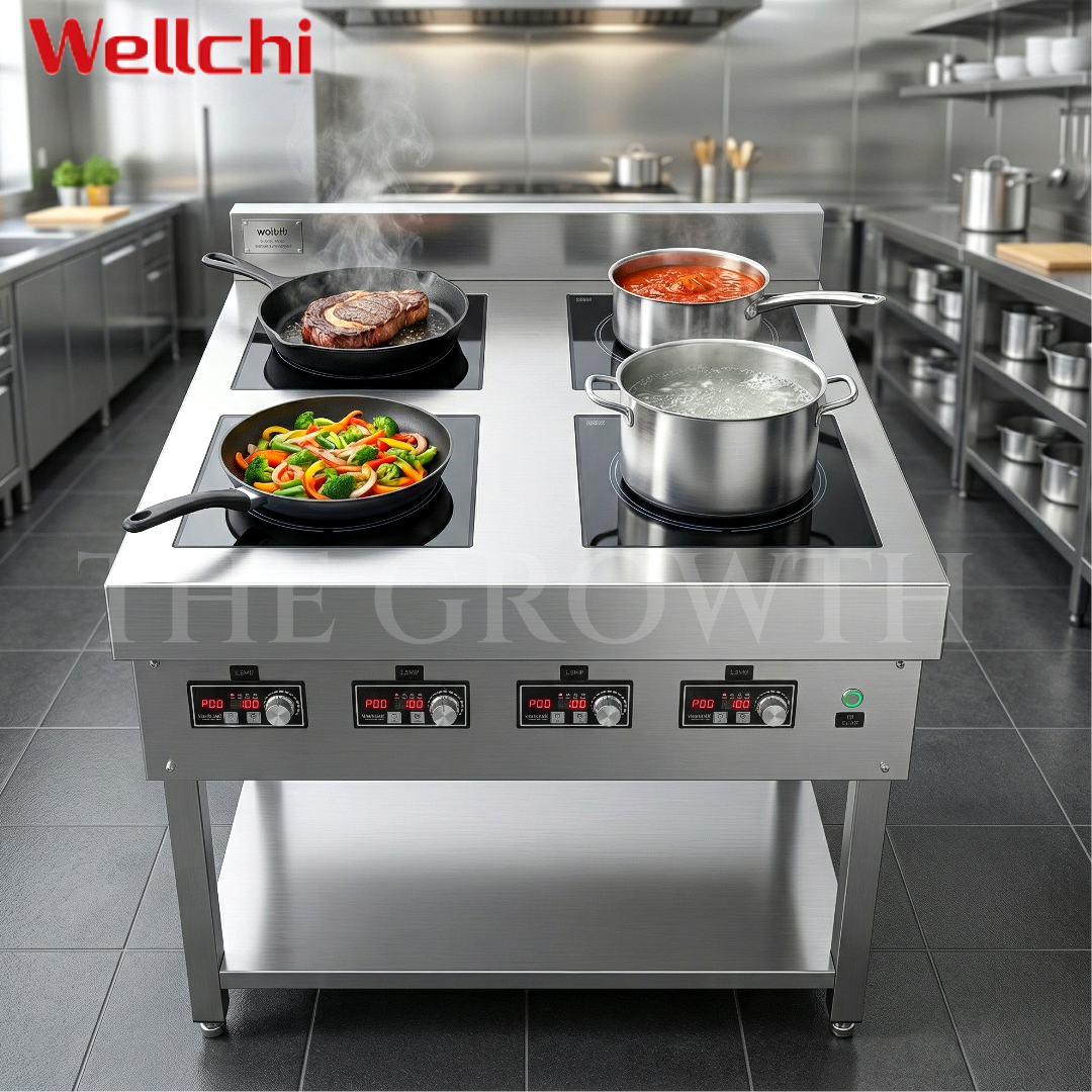 업소용인덕션 웰치 4구 높은 전기렌지 인덕션간택기 주방 영업용 식당용 14KW