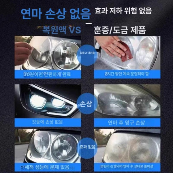 프리미엄 자동차 헤드라이트 복원 세트 라이트복원 유리복원 헤드라이트세척 자동차유리 수리센터 추천-3초 변신 100ml 수리센터 추천-3초 변신 100ml - 상세 이미지 3