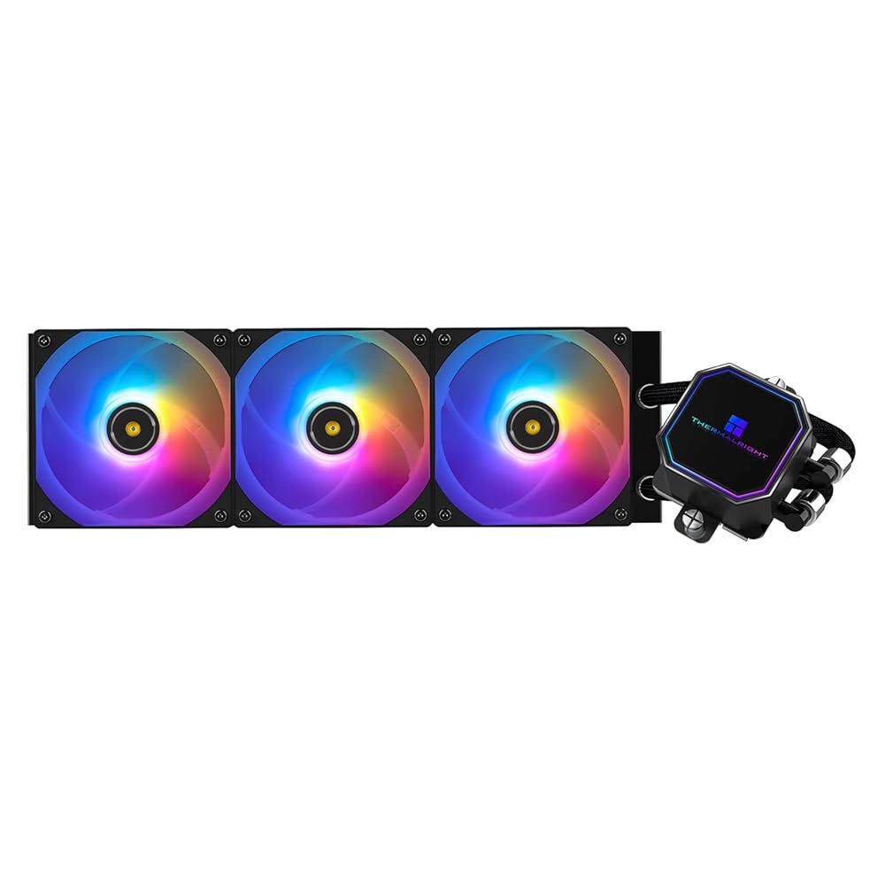 Thermalright Frozen Prism 360 블랙 ARGB CPU 액체 냉각기, 효율적인 PWM 제어 펌프 3300RPM, 3 TL-E12 시리즈 팬, 수냉식 컴퓨터 부품 - 상품 이미지