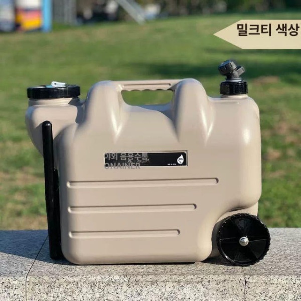 프리미엄 캠핑 워터저그 이동식 대용량 물통 야외 물탱크 휴대용 저그 식품 등급 밀크티 컬러 l 풀로드 휠이 달린 버킷 밀크티 컬러 l 풀로드 휠이 달린 버킷 - 상세 이미지 3