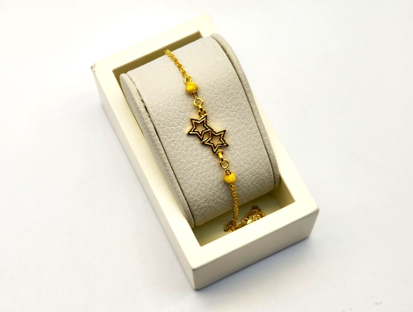 24K 순금 3.75g(1) 쌍별 팔찌(18K 연결고리 장식)