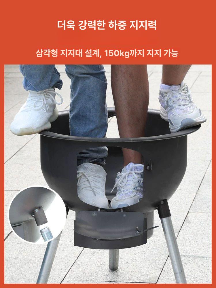 가마솥 화덕 바베큐 장작 드럼통 난로 소형 야외 그릴 연탄 솥뚜껑 시골 - 상세 이미지 5