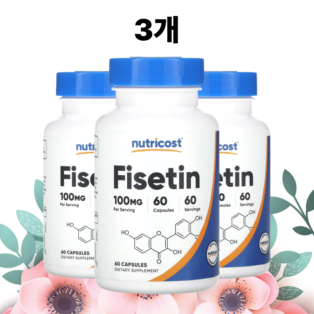 뉴트리코스트 피세틴 100mg 안개나무 60캡슐, 3개 - 상품 이미지