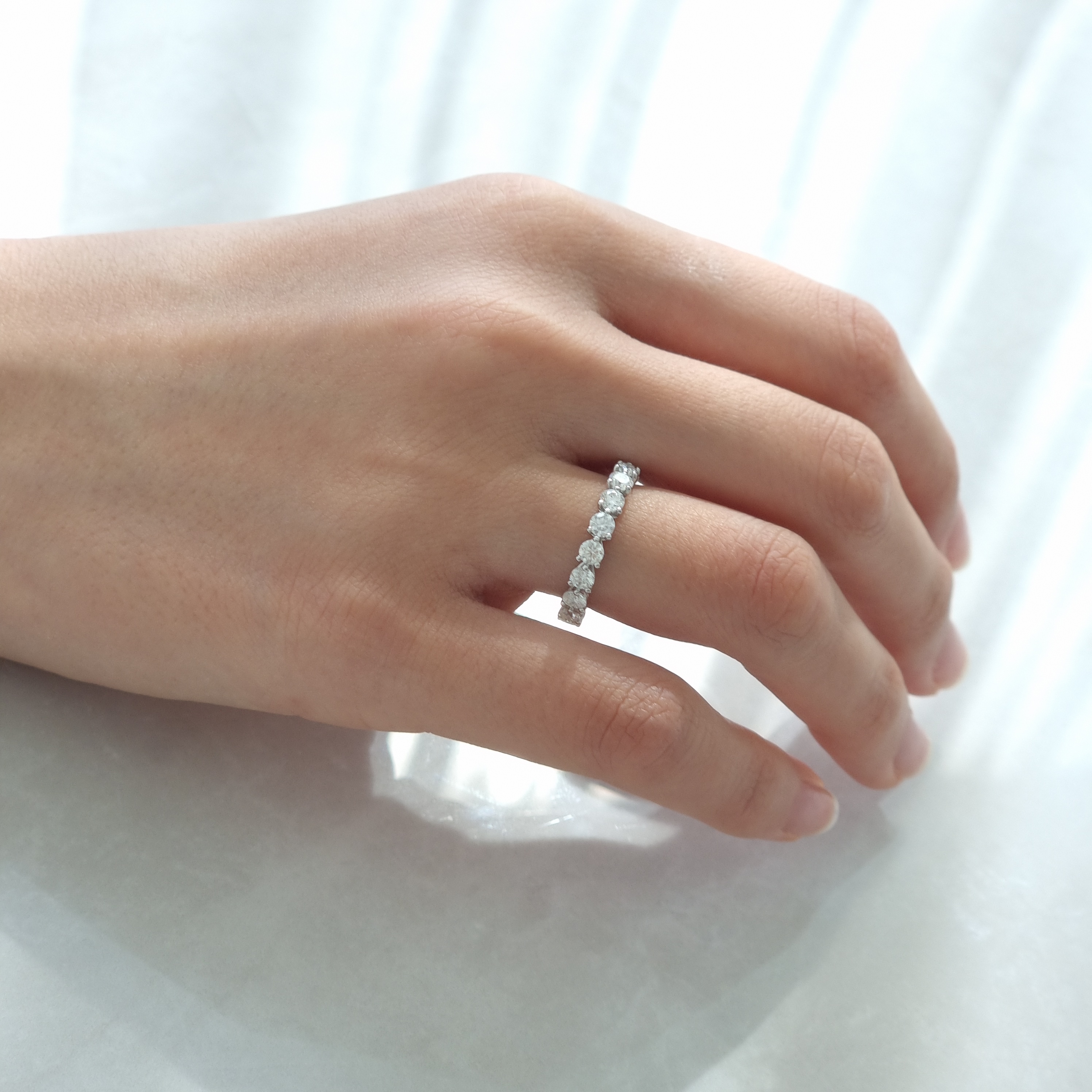 랩다이아 반지 3프롱 가드링 1부 랩다이아몬드 이터니티링 14k 18k - 상세 이미지 3