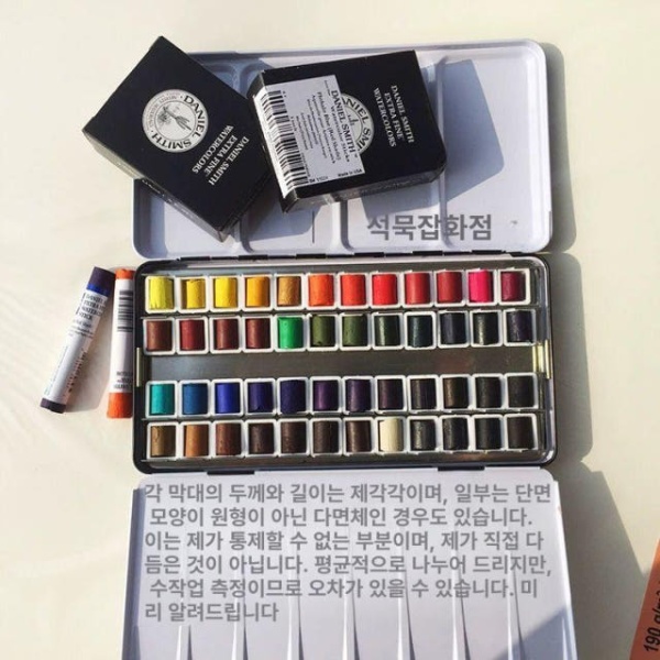 프리미엄 수채화 물감 팔레트 신11색 미술 수채 하프팬 분장철박스 신11색 1 10 분장철박스 단일 박스 - 상세 이미지 3