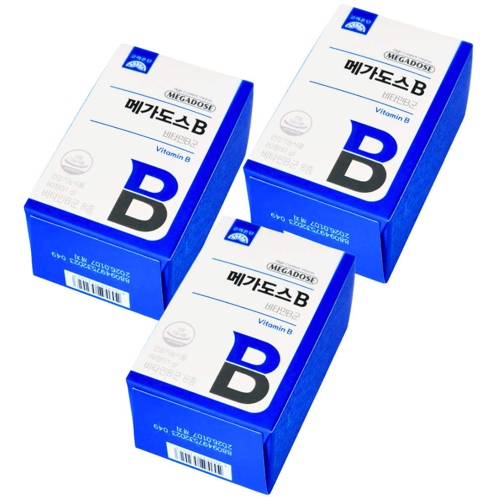 고려은단 메가도스B 비타민B군 60정 X 3개 (6개월분) - 상품 이미지