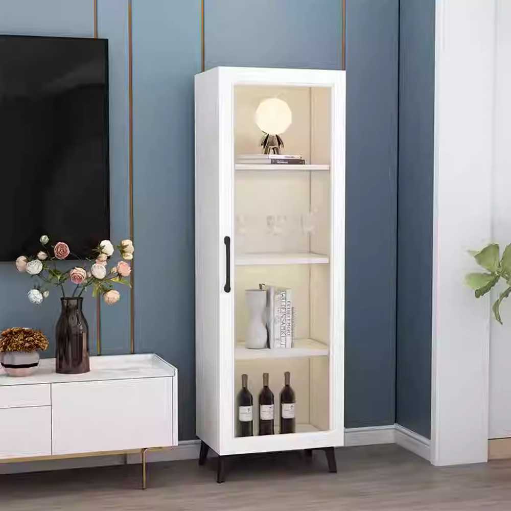 술진열장 미니 캐비닛 홈바 유리장 선반 술장 모던 88x42x30cm 화이트 2단 - 상세 이미지 3