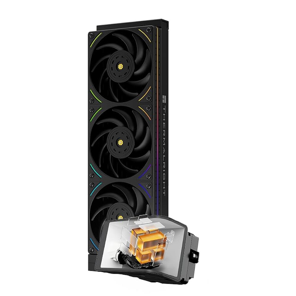 Thermalright Wonder Vision 360 UB ARGB 블랙 AIO CPU 액체 냉각기, AM5 /Intel LGA1851 /1700, 6.67인치 3D 커브드 스크 - 상품 이미지