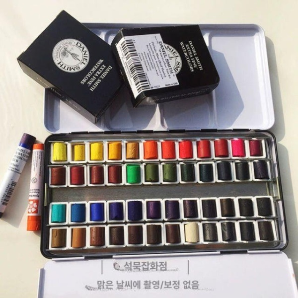 프리미엄 수채화 물감 팔레트 신11색 미술 수채 하프팬 분장철박스 신11색 1 10 분장철박스 단일 박스 - 상세 이미지 2