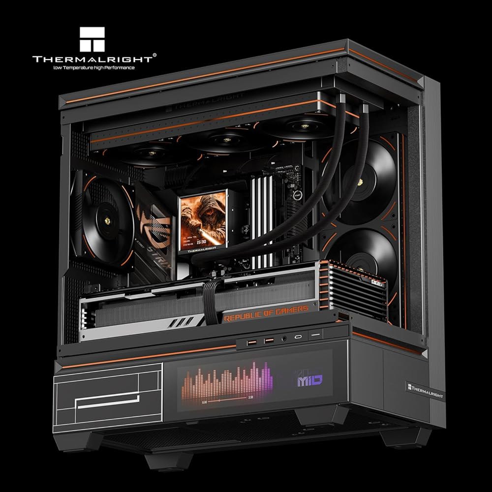 Thermalright 피어리스 비전 360 UB AGB 블랙 Aio CPU 액체 쿨러, 480x480 해상도-60Hz IPS 화면, 인라인 팬 3개, AM5 / Intel LGA - 상세 이미지 2