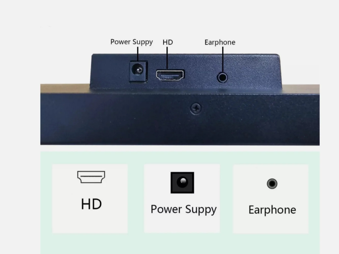 10.3인치 LCD 모니터 1920x720 IPS 디스플레이 화면 HDMI 입력 금속 케이스