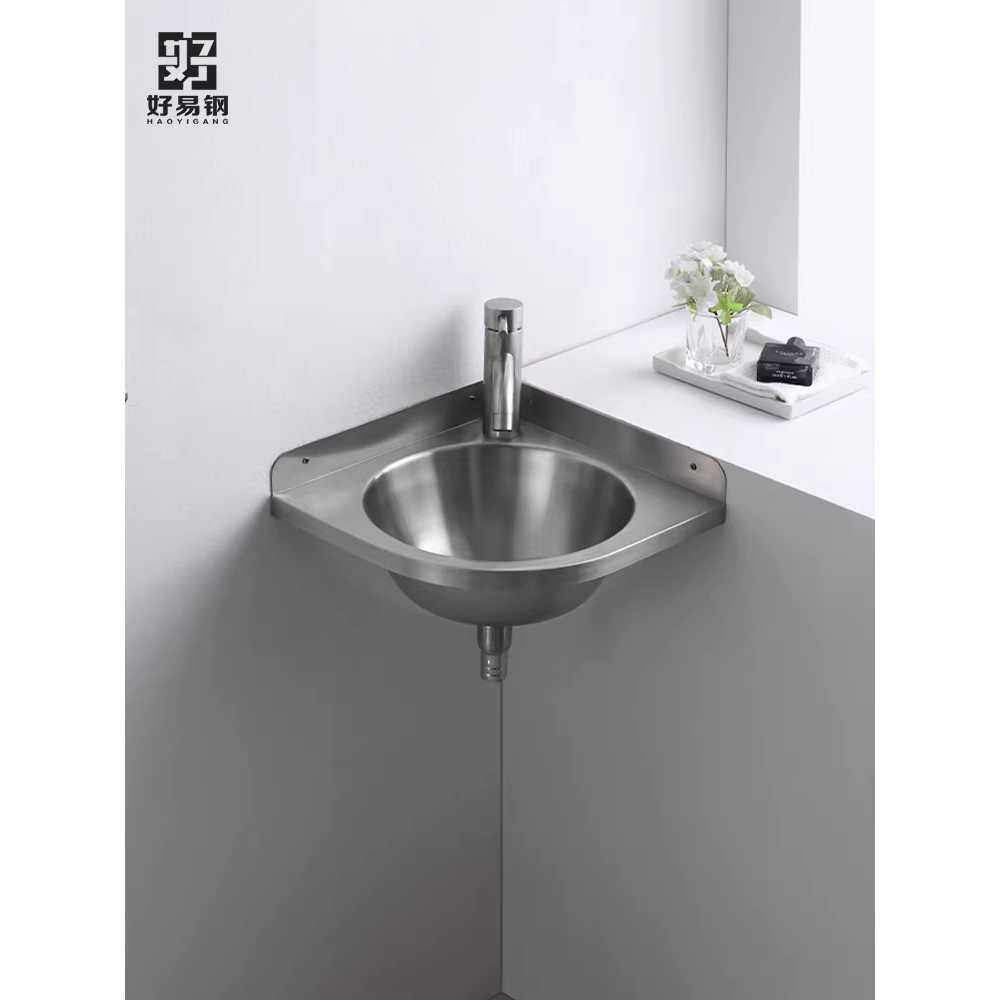 코너 세면대 탕비실 수도꼭지 주방 스텐 욕실 벽붙이 8207 단품 + 스테인리스 수동 냉수 수전 - 상세 이미지 2