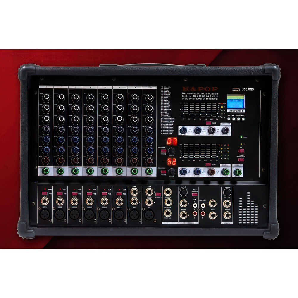 KPM-1200 파워드믹서 10채널 오디오믹서 DSP 앰프내장 1200W 교회 공연 강당 - 상세 이미지 4