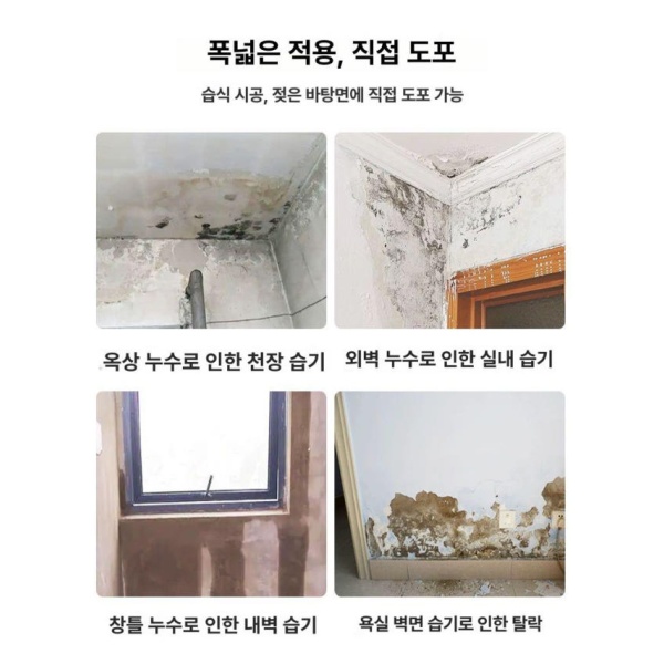 최강 실내 방수 곰팡이 방지 코팅제 방수액 페인트 스프레이 크림 누수 방습제 강화제 1L 3 패키지 배수 1kg강화제 0.2L 0.8 - 상세 이미지 4