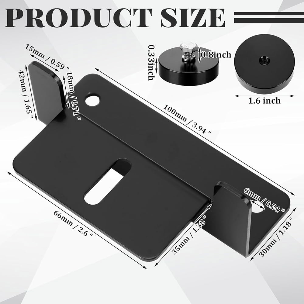 Otoolling 4팩 544.3kg(1200파운드) 드릴 없는 보트, 마운트 Z 트럭, 벽, 방지 경량 장착 창고, 태양열 지붕, 패널 (블랙) 브래킷 트레일러용 부식 마그네틱 - 상세 이미지 2