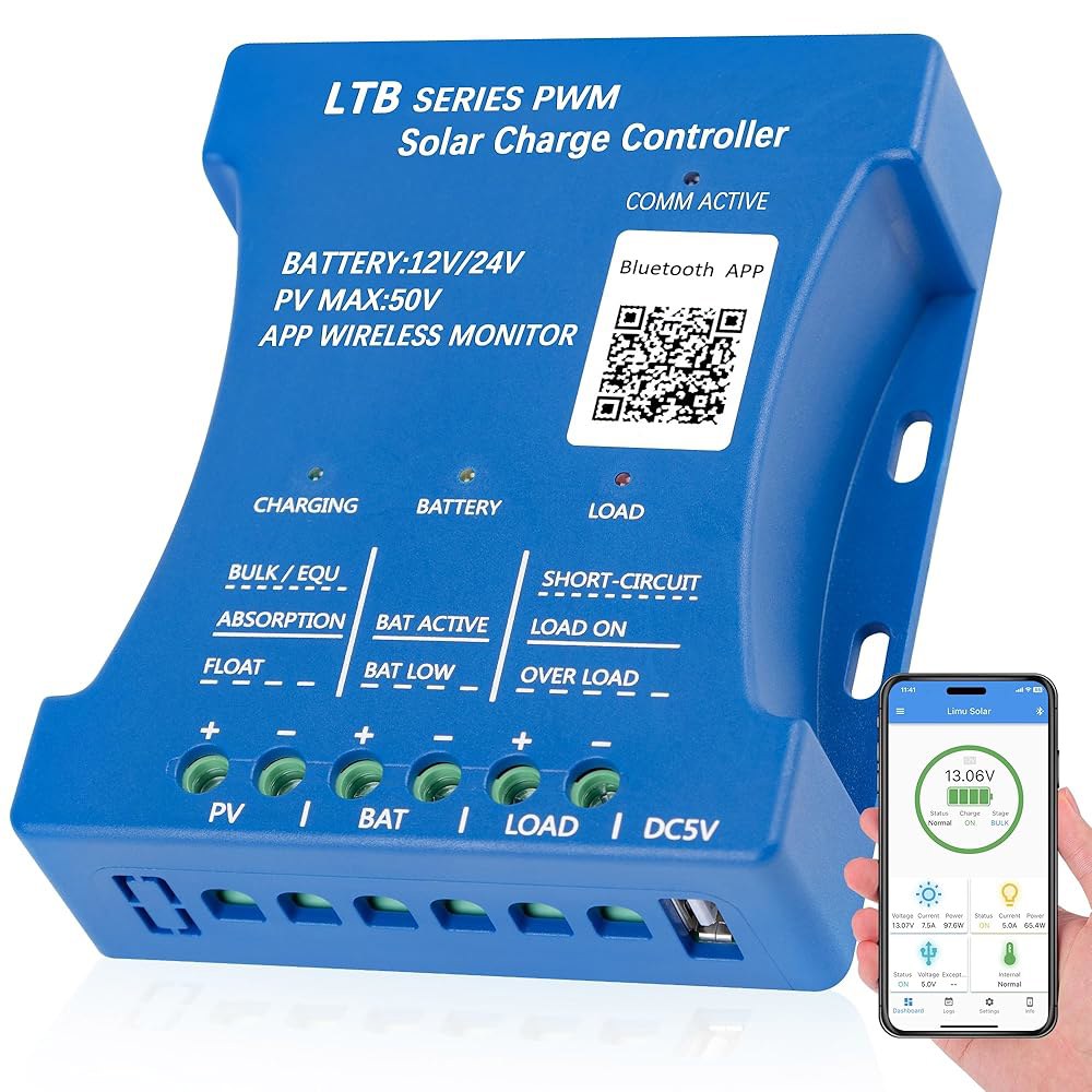 30A 태양열 충전 컨트롤러 12V/24V 패널용 자동 매칭 30A - 상품 이미지