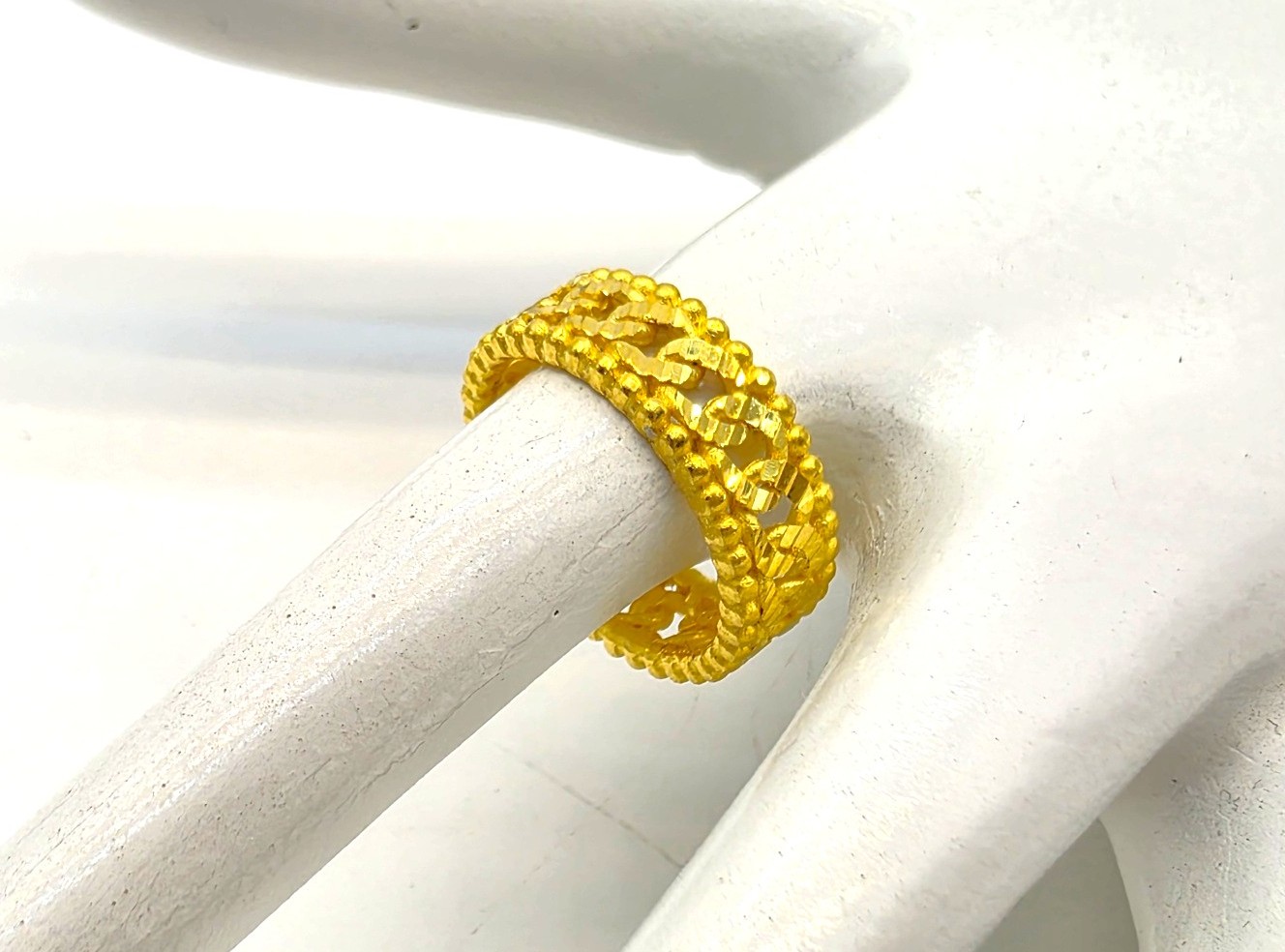 24K 순금 7.5g(2) 입체 컷팅 체인 반지 이미지 8