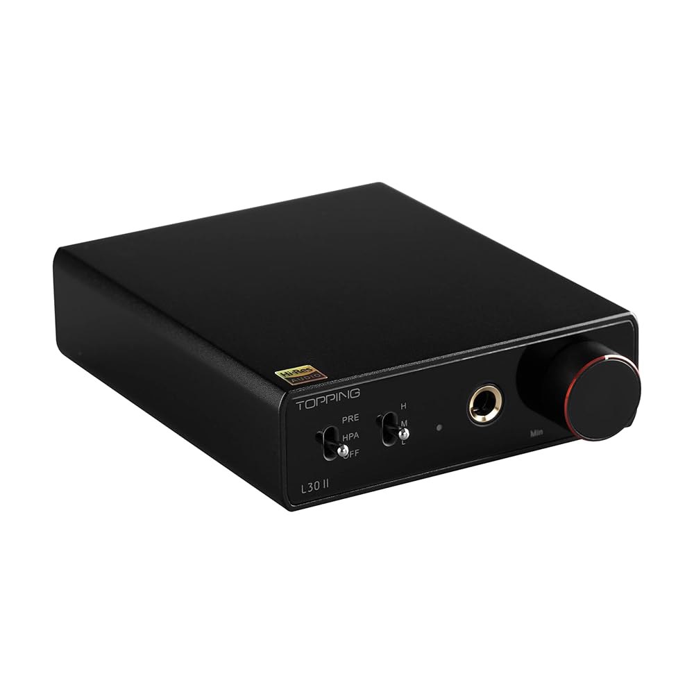 탑핑 L30II NFCA 리니어 헤드폰 앰프 - 6.35mm 잭 3.5mm 어댑터 RCA 입력 및 출력 37Vpp 고출력 전압 미니 하이파이 오디오 고해상도 프리앰프(블랙) - 상품 이미지