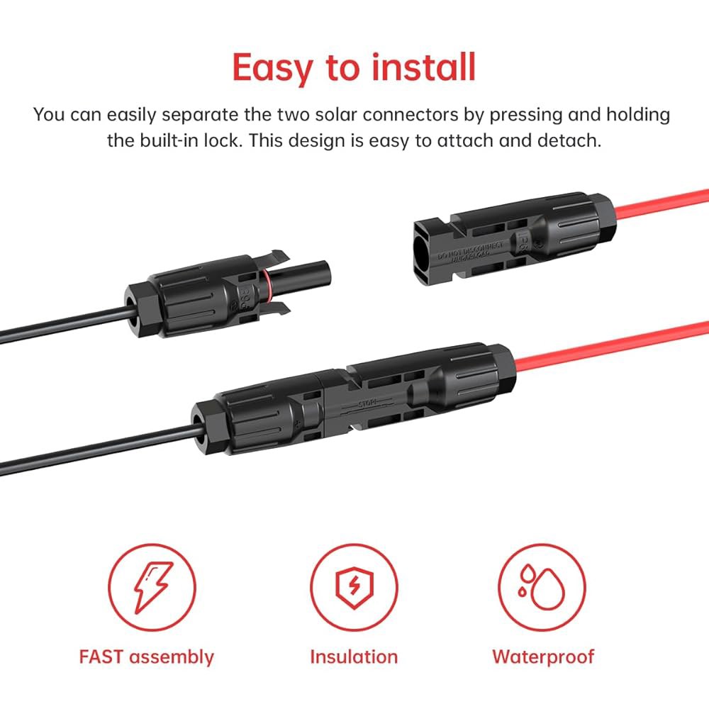 ELFCULB 12AWG 태양열 - XT60 패널 충전 휴대용 연장 발전기용 3m(10피트) 케이블 - 상세 이미지 3