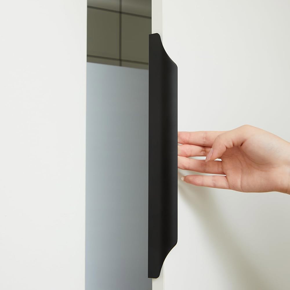 캐비닛용 손가락 손잡이 10팩, 30cm(11.8인치) 긴 하드웨어, 캐비닛 브러시드 유선형 서랍 가정 숨겨진 알루미늄 주방 문 엣지 손잡이, - 상세 이미지 2