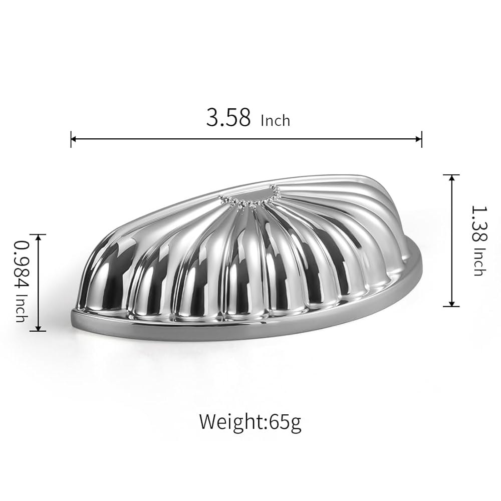 6 Pack Sunflower Polished Chrome Moon Handles Inch Hole Cabinet Kitchen Center Dresser Pulls Hardwar - 상세 이미지 2