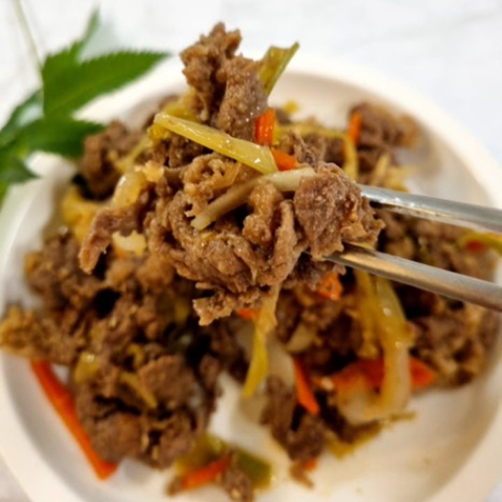 [특허] 약선푸드 천안삼거리 한우 바싹불고기 1kg 1팩 (5인분) 군장병 급식납품 제품 - 상품 이미지