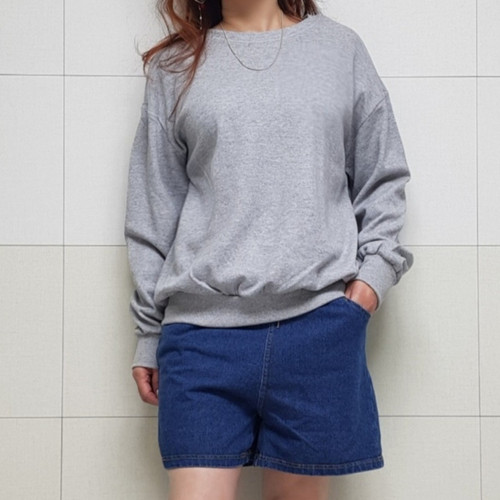 투스타시스 (국산면원단/국내생산) T1071 나그랑 무지 맨투맨 티셔츠 30대40대여성의류 - 상세 이미지 3