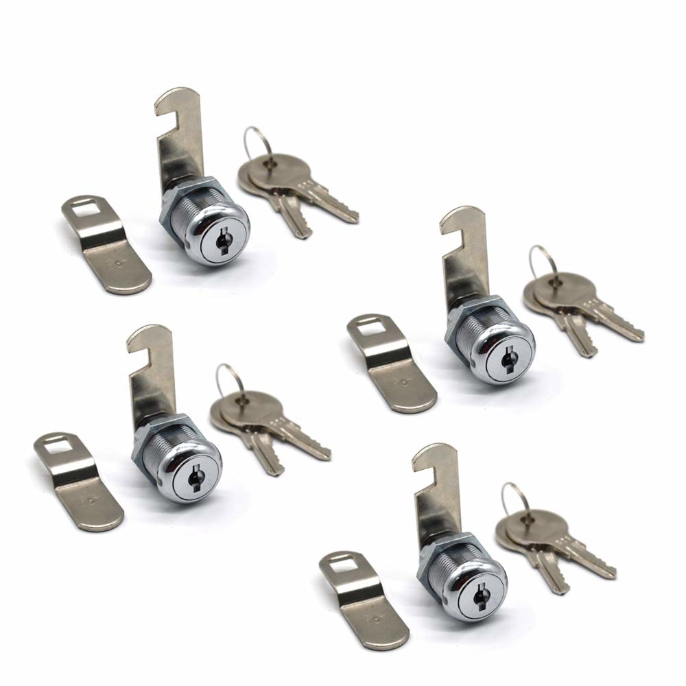 4팩 캠 잠금 2.2cm(7/8인치) 튜브형 교체 우편함, 크롬 픽업 도구 트럭 상자, 장치, 장치 자판기, 마감 ATM 5/8 Inch - 상품 이미지
