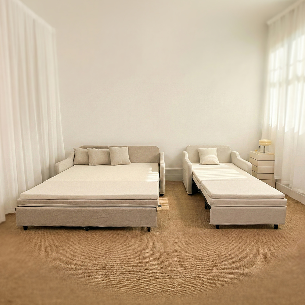 델브스 룩스 패브릭 1인용 컴팩트(810mm) 접이식 소파베드