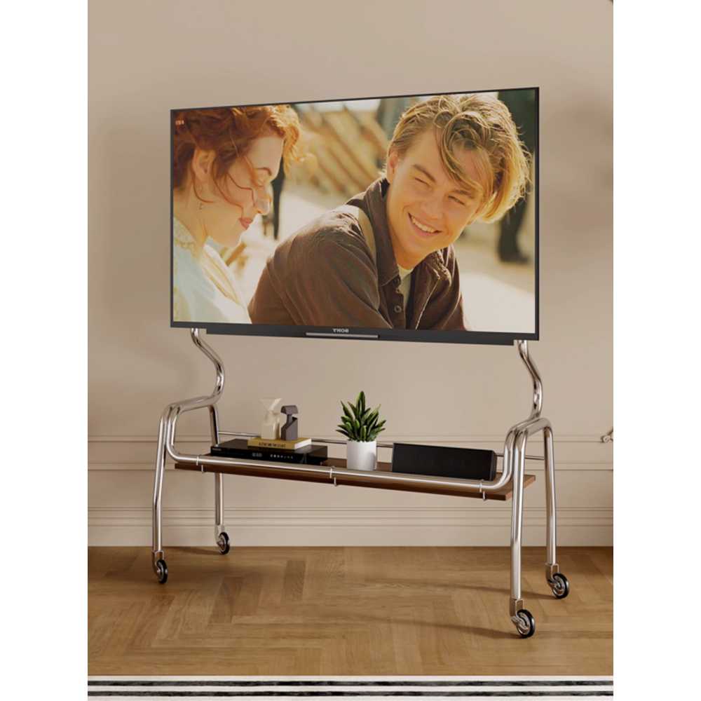 이동식 TV 거치대 침실 스테인리스 용 스탠드 거실 랙 A - 상세 이미지 2