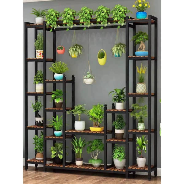 모던 플랜트 진열대 대형 화분 공중식물 선반 인테리어 꽃 스탠드 블랙 화이트 원목 100x30x142 화이트 원목 100x30x142 - 상품 이미지