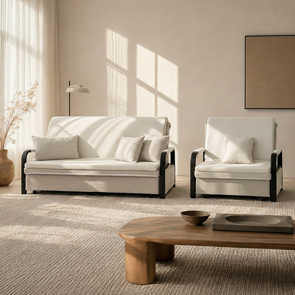 델브스 베이직 패브릭 1인용 컴팩트(800mm) 접이식 소파베드