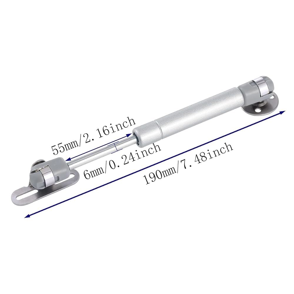 30N/3.1kg(7파운드) 가스 스트럿 캐비닛 힌지 및 지지(4팩) 도어 안전 접착제 스프링, 길이 & 뚜껑 부드러운 오픈 15.2cm(6인치) 리프트 헤드 지지 지지대, 텔레스 - 상세 이미지 2