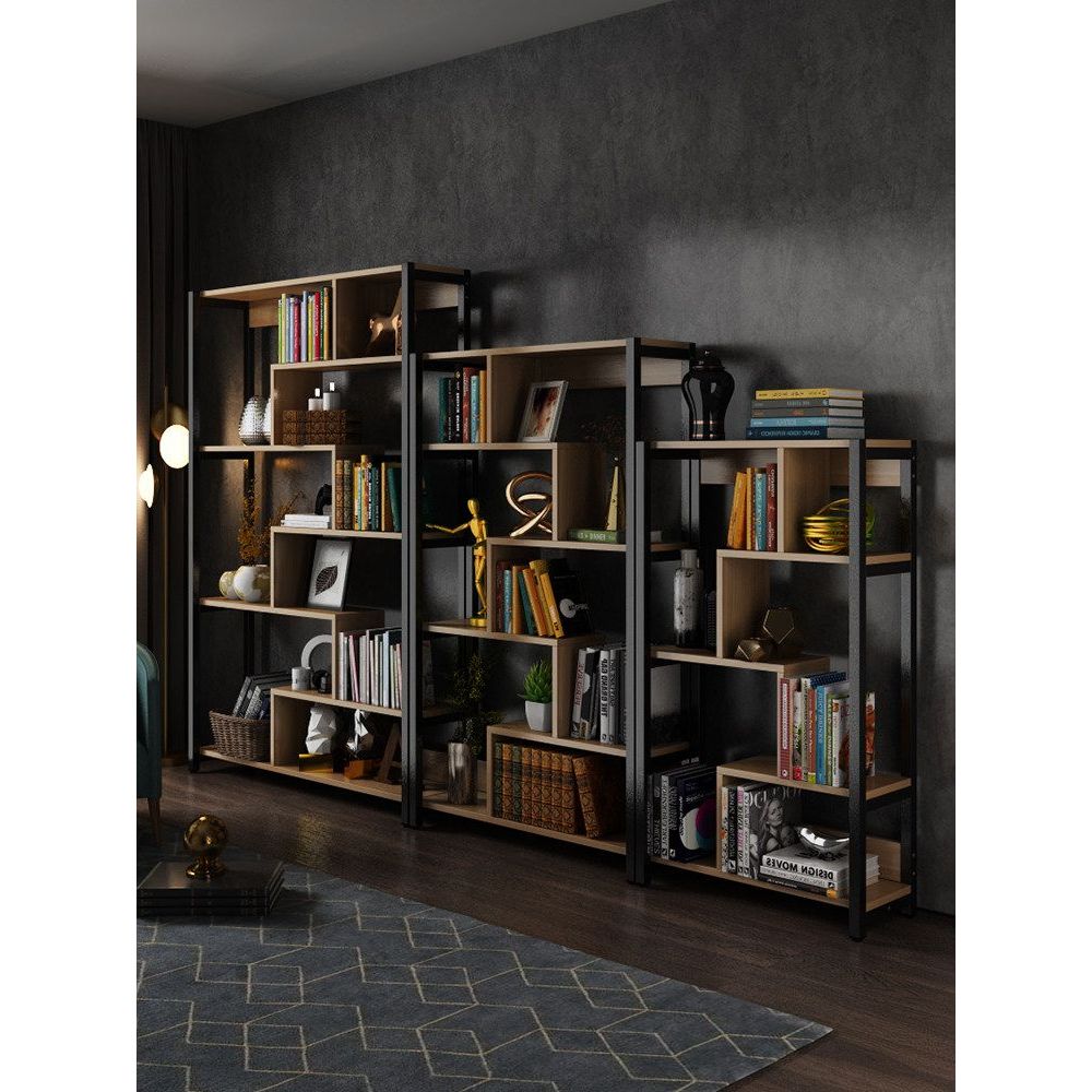 5단 모던 수납 스덴 얇은 책꽂이 가방 거실 정리함 스틸 수납선반 인테리어 - 상품 이미지