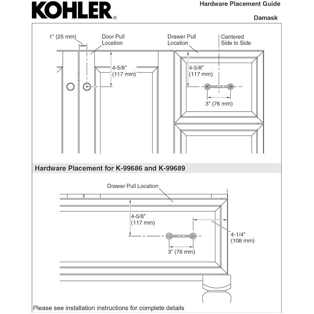 KOHLER K-99686-HF2 다마스크 손잡이, 새틴 - 상세 이미지 2