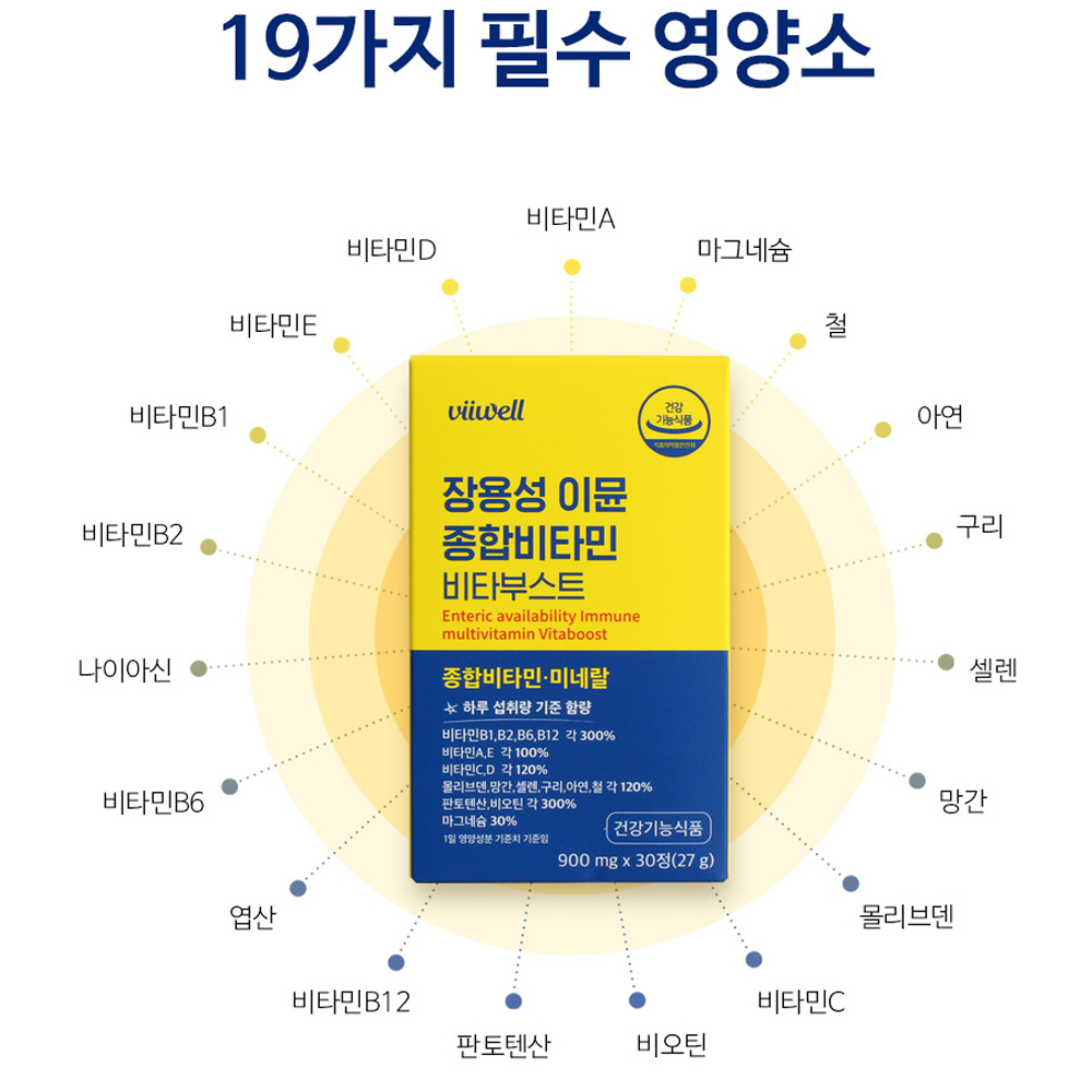 이뮨 멀티 비타민 남자 여성 종합비타민 영양제 미네랄 장용성 vitamin 복합 필수영양제 - 상세 이미지 5