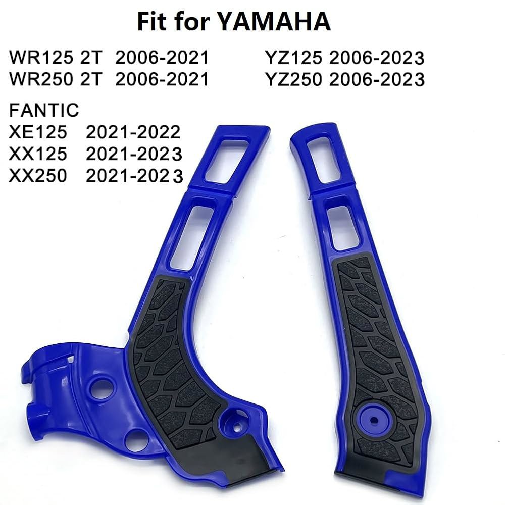 야마하 WR 125 250 2T 2006-2021, YZ 2006-2023을 위한 더트 바이크 X-그립 프레임 가드 커버 프로텍터 보호 Blue-black - 상세 이미지 2