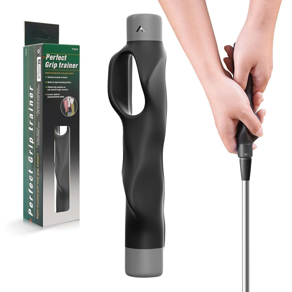 골프 그립 트레이너, 트레이너 훈련 장비, 오른손, 올바른 손 자세 훈련을 위한 보조 도구 Right Hand Black - 상품 이미지