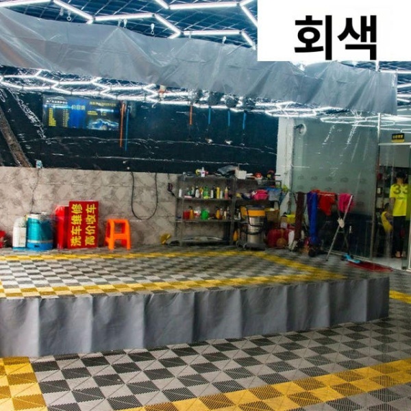 프리미엄 슬라이딩 방풍도어 비닐 자바라 접이식 칸막이 방풍커튼 중간투명 블루 블루 중간투명 1 - 상세 이미지 2