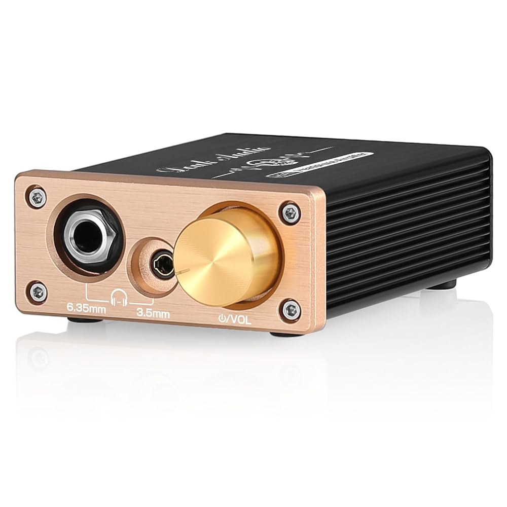 Douk 오디오 U3 PRO HiFi 미니 클래스 A 헤드폰 앰프 u2013 고출력 데스크탑 앰프, 18-600 헤드폰, 1500mW 출력, 3.5mm 및 6.35mm 잭, DC - 상품 이미지