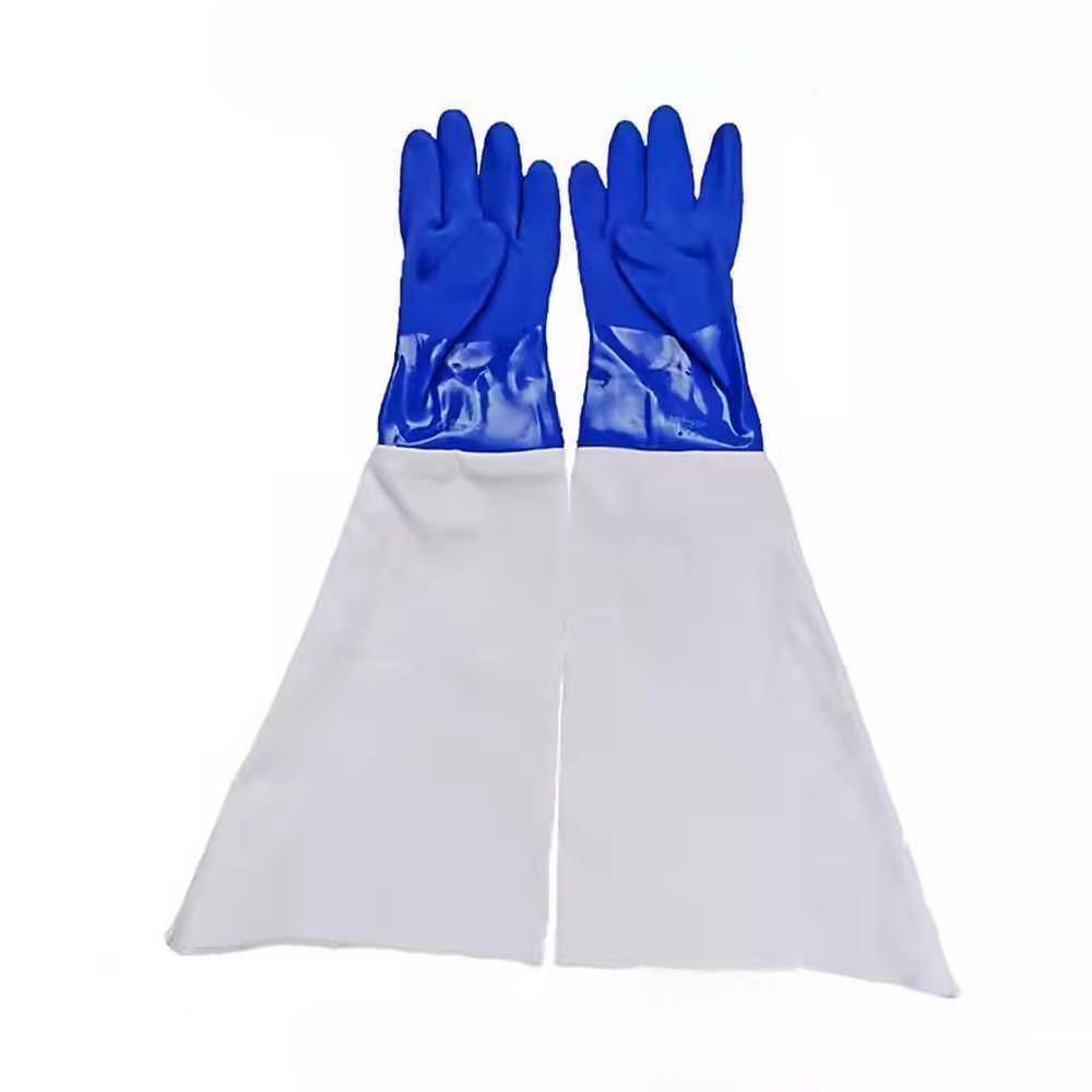 샌드블라스트 장갑 샌딩 코팅 보호 용접 작업 현장 30cm 블루 - 상품 이미지