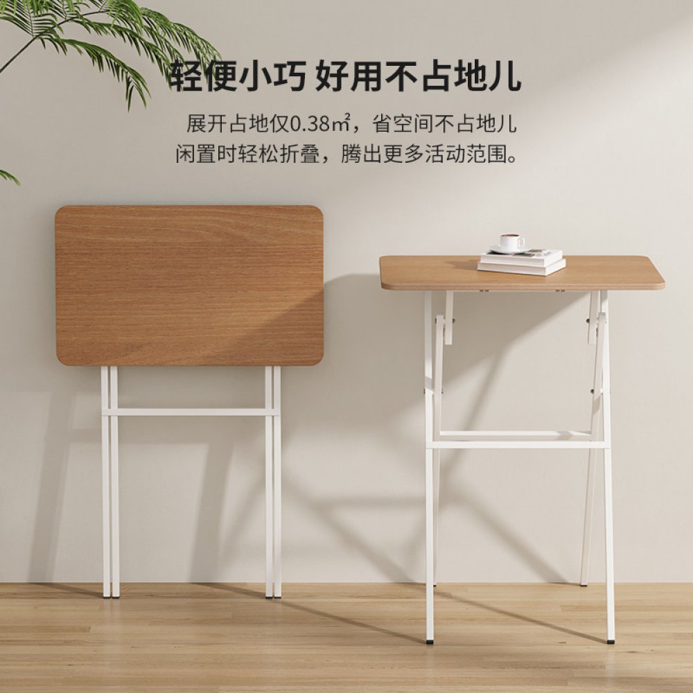 접이식 스탠딩테이블 하이 바책상 사무실 자취방 스탠드 높은 책상 탁자 카페 M높이 90CM [자작나무색/화이트 프레임] - 상세 이미지 3