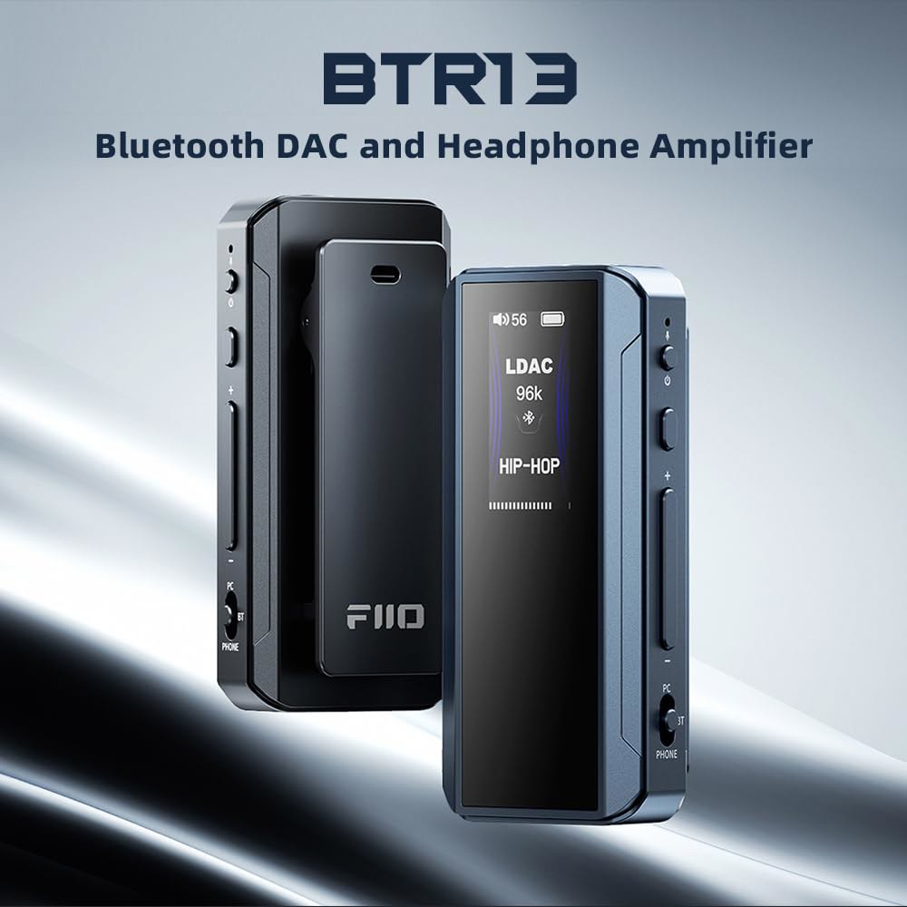 LDAC, aptX 어댑티브, HD, AAC를 갖춘 Fiio BTR13 블루투스 헤드폰 앰프(듀얼 CS43131 3.5mm 언밸런싱 및 4.4mm 밸런스 출력)(블랙) Black - 상세 이미지 2