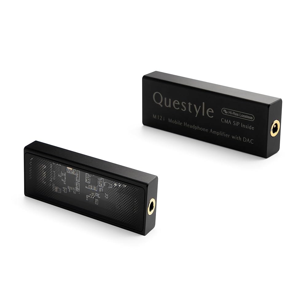 Questyle M12i HiFi 헤드폰 앰프 [MFi 인증] 휴대용 USB DAC 무손실 미니 오디오 앰프, 3.5mm 스마트폰 /PC /노트북용 고해상도 PCM 768kHz - 상품 이미지
