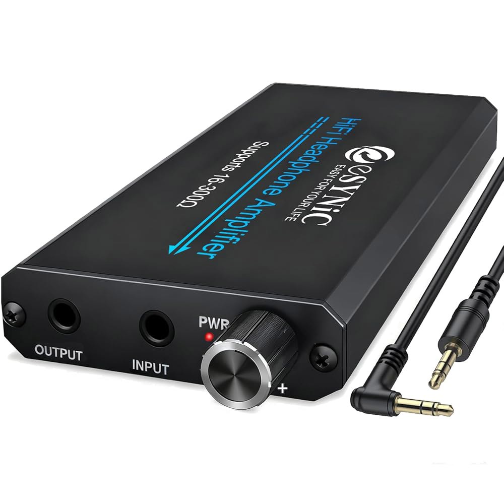 휴대폰 / 노트북 PC MP4 게임 콘솔용 eSynic 16-300옴 휴대용 헤드폰 앰프 - 게인 스위치 및 볼륨 조절-알루미늄 합금 3.5mm AUX 오디오 포함 1000mAH - 상품 이미지