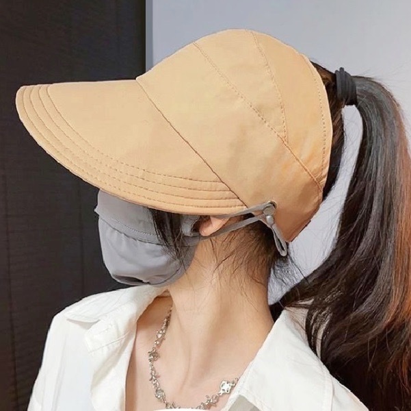 여성 포니테일썬캡 여름와이드챙모자 머리묶음캡 - 상품 이미지