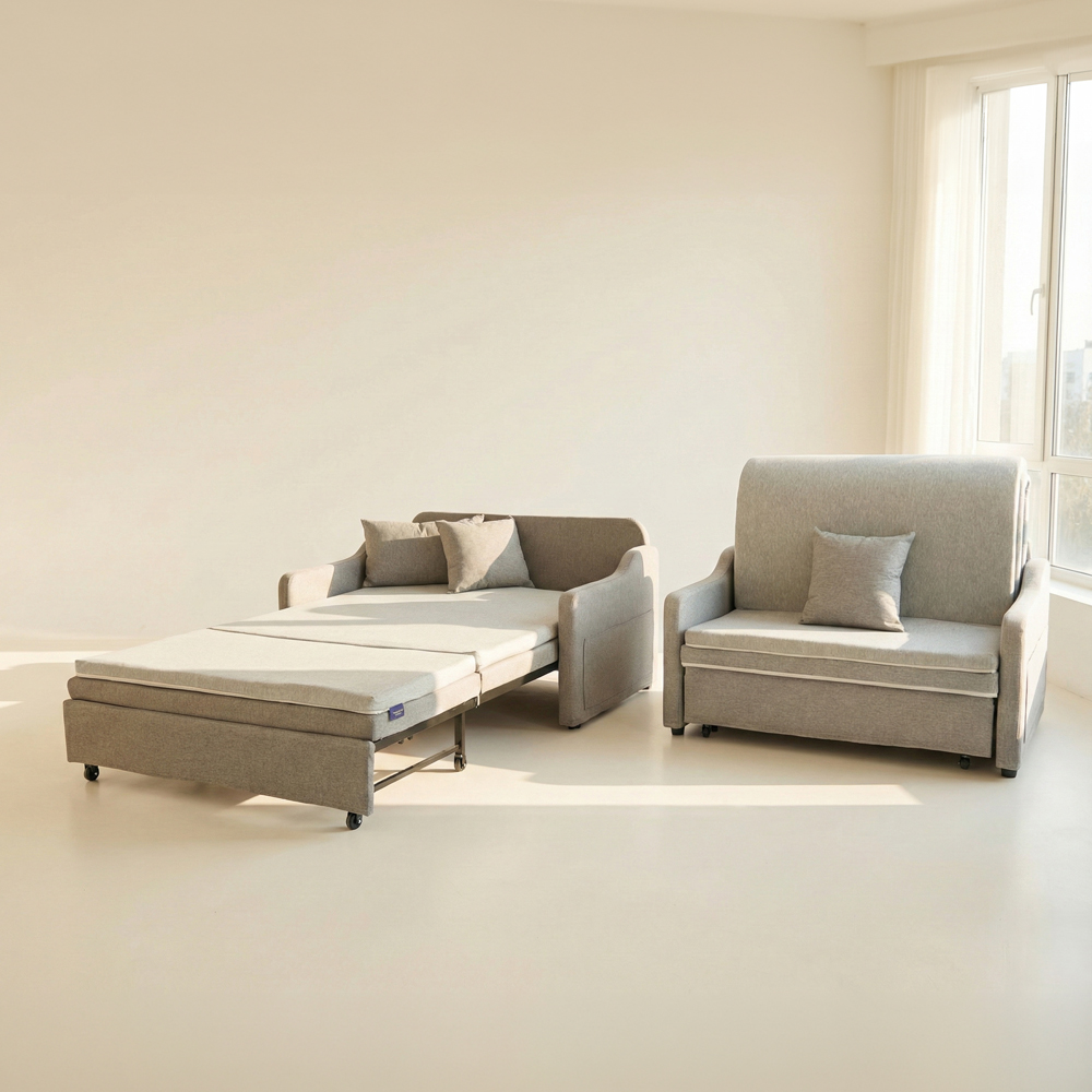 델브스 룩스 패브릭 1인용 컴팩트(810mm) 접이식 소파베드